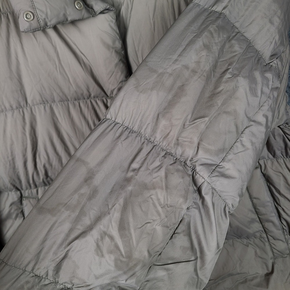 Uniqlo Seamless Ultra Light Down Puffer Jacket Taupe Gray Womens Size Small - Picture 2 of 8